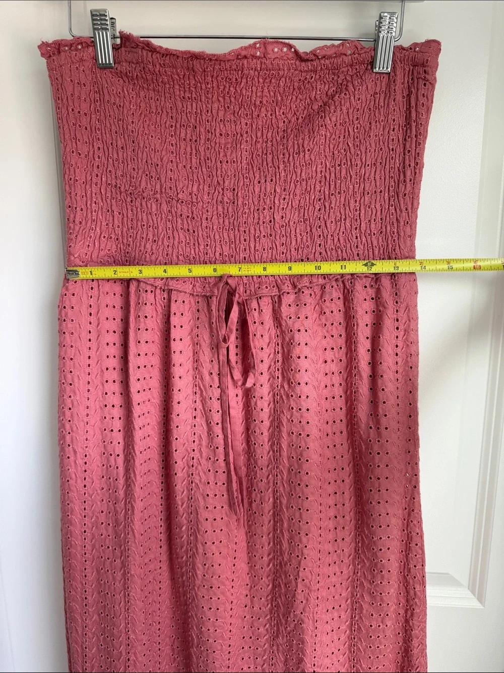 JESSICA SIMPSON Strapless Smocked Maxi Dress in Dusty Rose